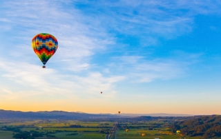 Photo of a Sonoma County Hot Air Balloon at Dusk.