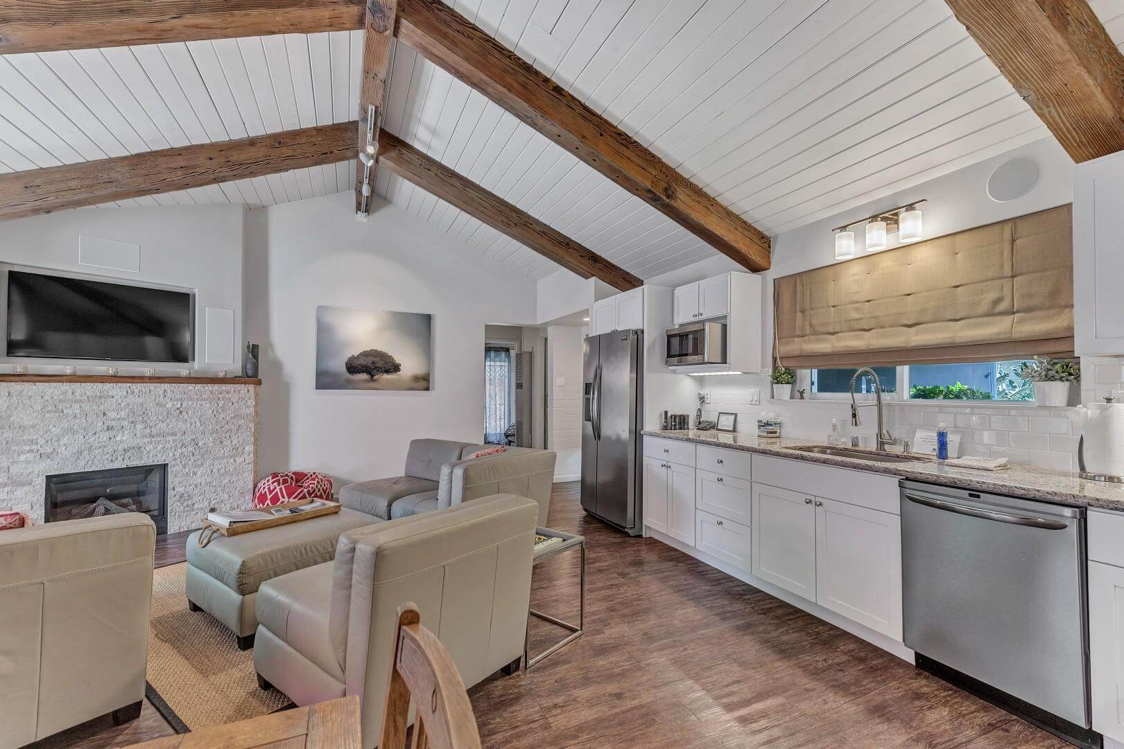 Photo of a kitchen inside a Sonoma County vacation rental at Woodfield Properties